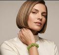 Bracciale Donna in Giada e Cristalli Verdi Sfaccettati | Handmade Italia