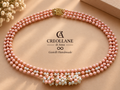 Collana Multifilo Perle di Maiorca Rosa, Ematite e Perle di Fiume | Made in Italy