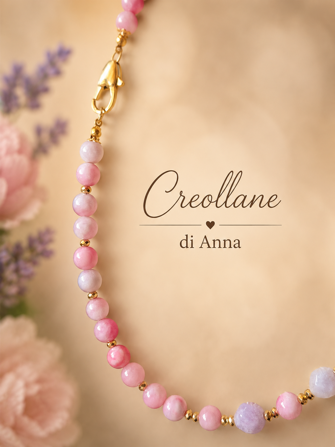Collana Giada Kunzite Naturale con Cuore | Made in Italy