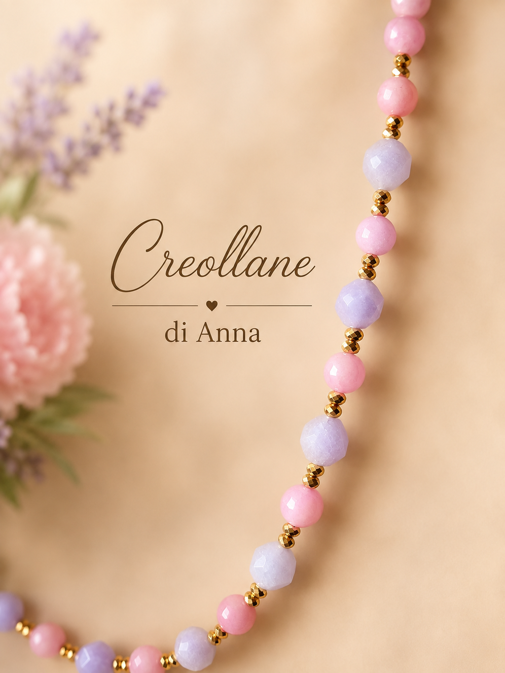 Collana Giada Kunzite Naturale con Cuore | Made in Italy