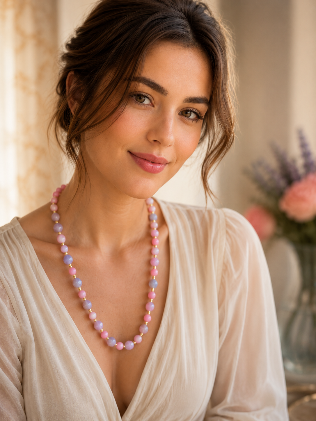 Collana Giada Kunzite Naturale con Cuore | Made in Italy