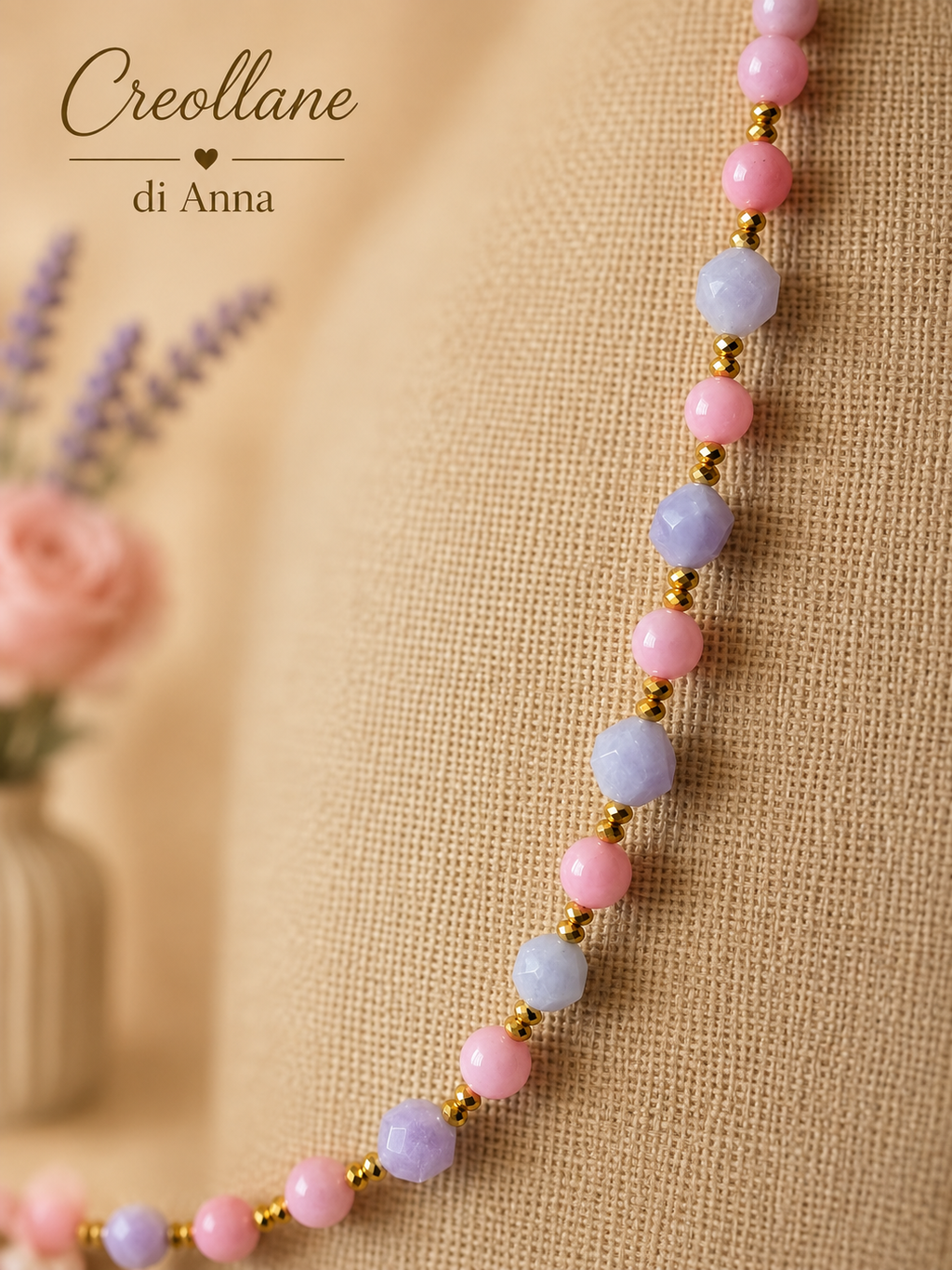 Collana Giada Kunzite Naturale con Cuore | Made in Italy