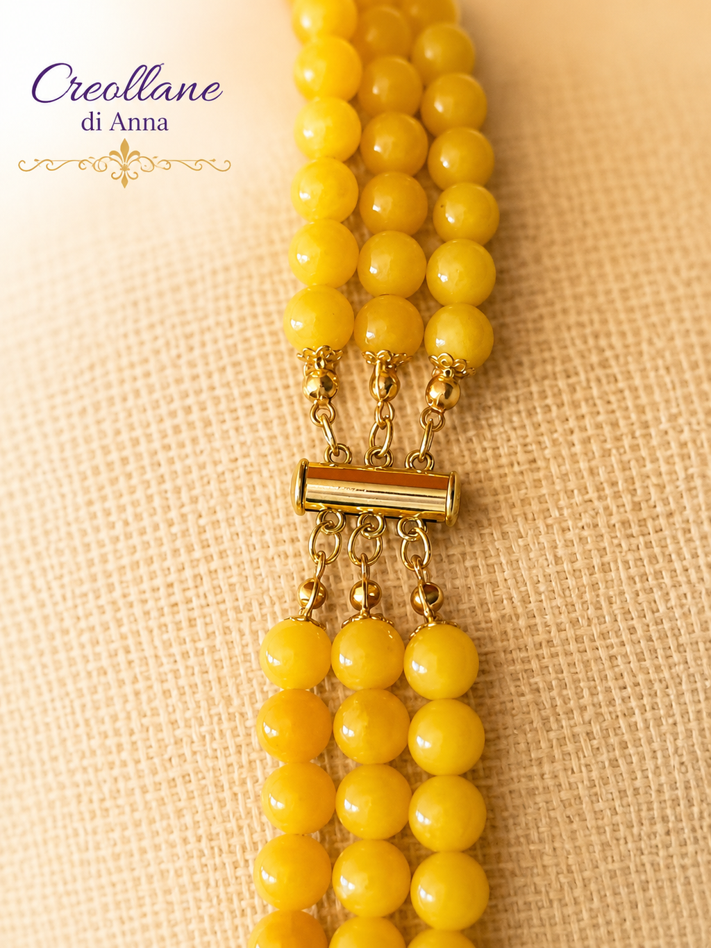 Collana Girocollo Multifilo Artigianale Handmade | Agata Naturale, Perle di Maiorca ed Ematite | Made in Italy