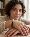 Bracciale Bracciale Donna in Onice Nero ed Ematite Dorata con Crisoprasio e Perla Naturale – Handmade - Handmade Made in Italy