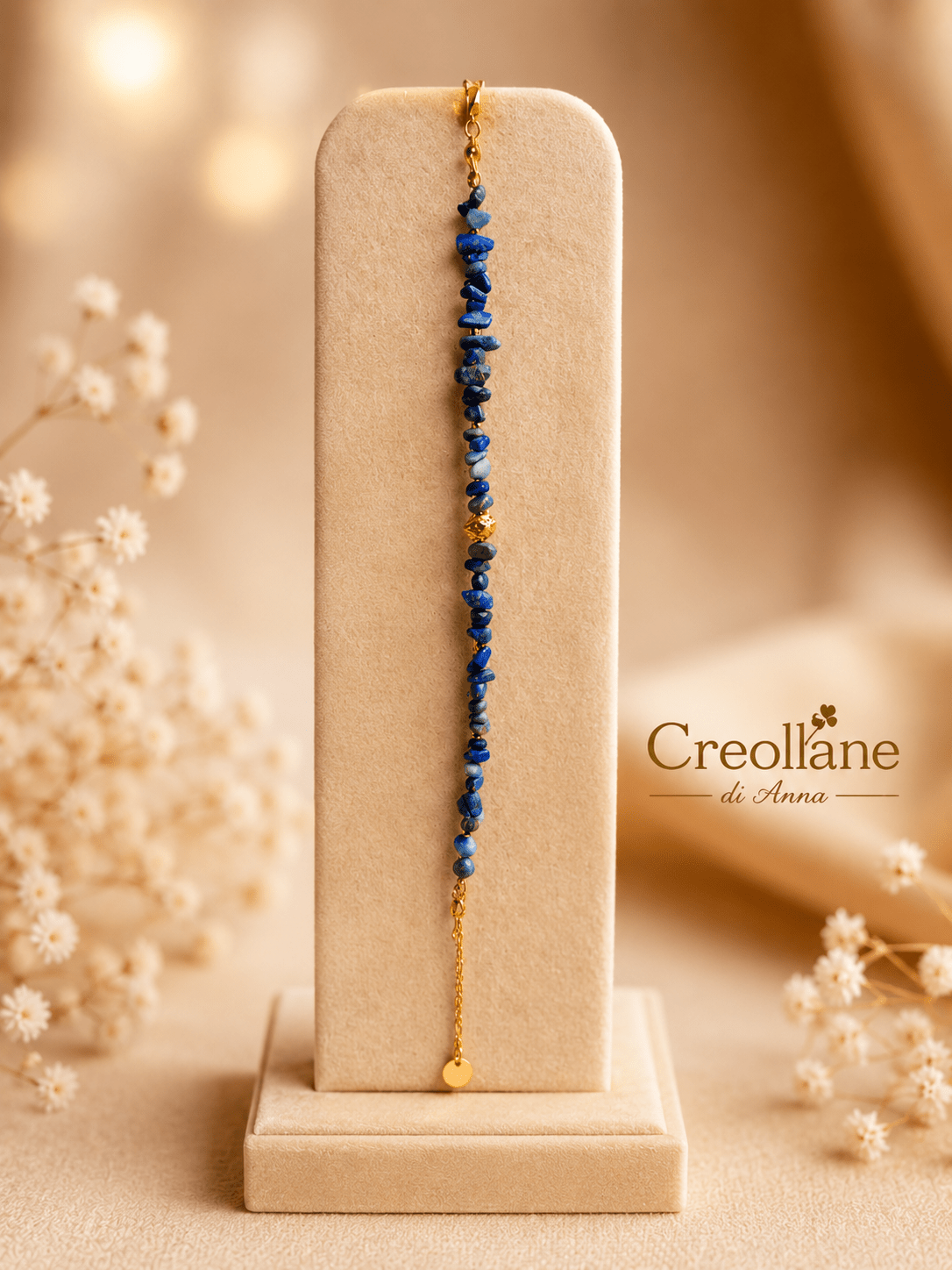 Bracciali Bracciale Donna Artigianale Handmade | Lapislazzuli Chips Irregolari, Ematite e Cristalli | Made in Italy - Handmade Made in Italy