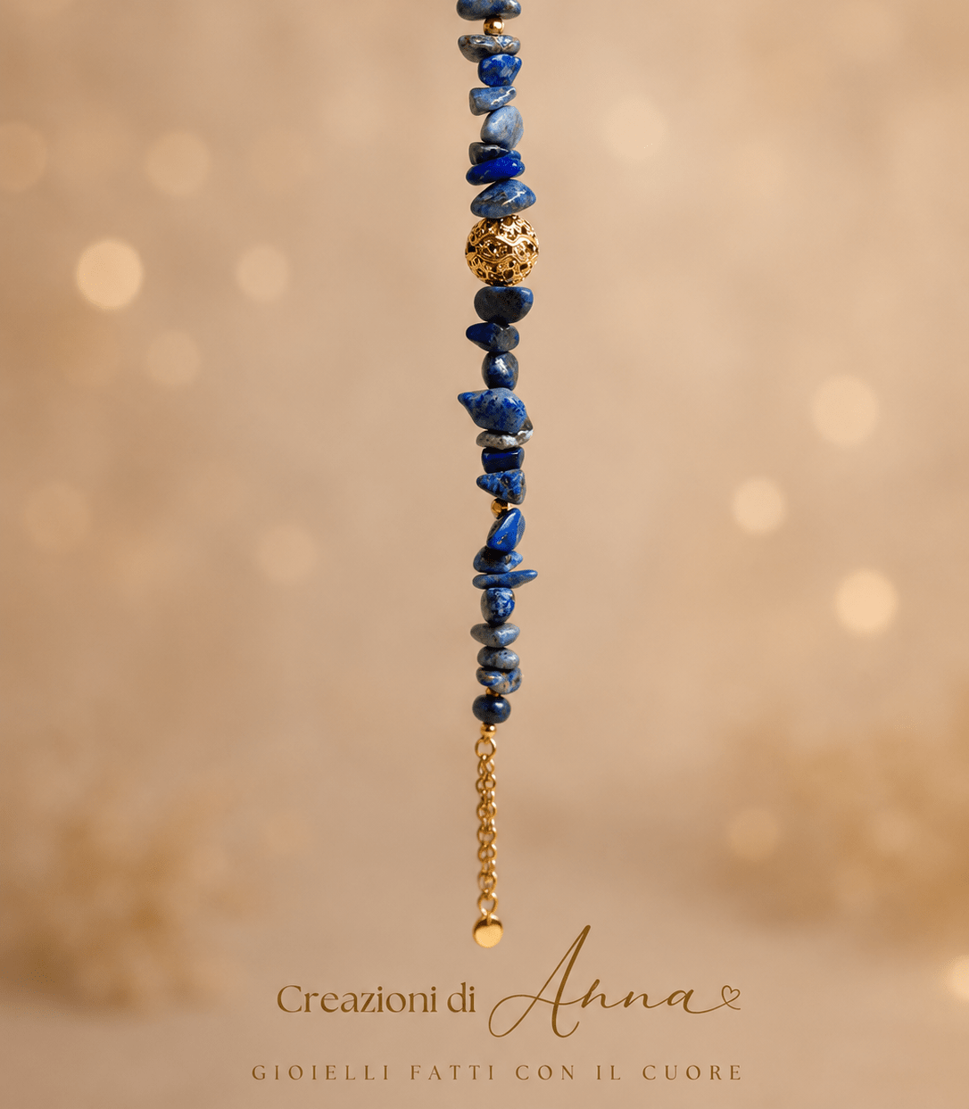Bracciali Bracciale Donna Artigianale Handmade | Lapislazzuli Chips Irregolari, Ematite e Cristalli | Made in Italy - Handmade Made in Italy