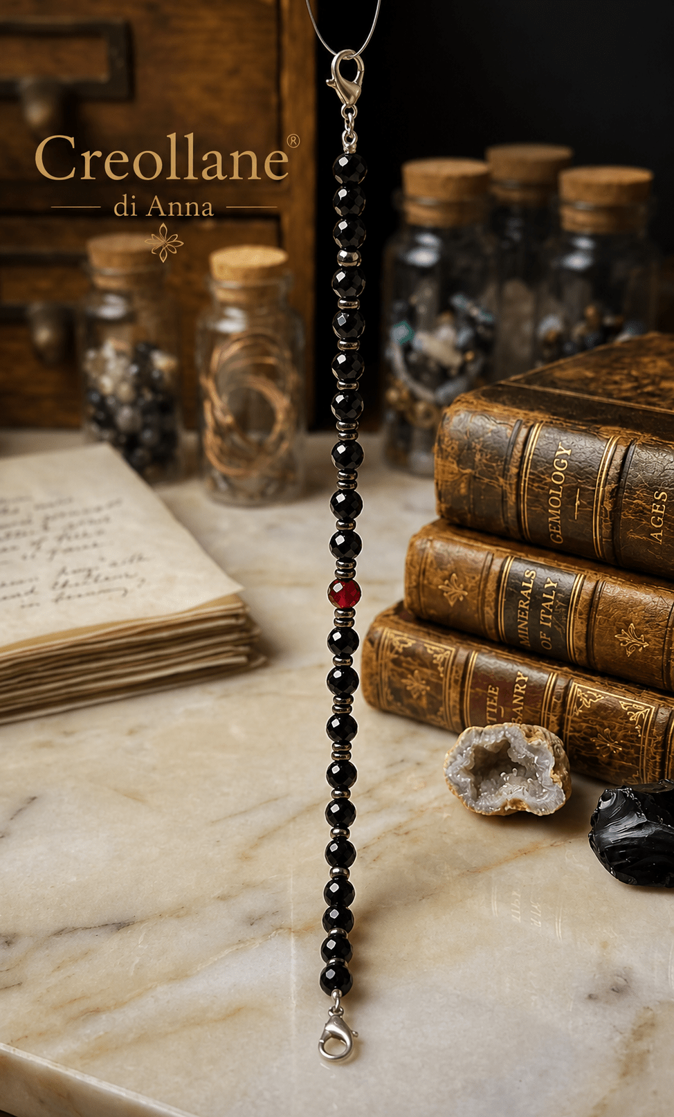 Bracciali Bracciale Uomo Artigianale Handmade | Onice, Ematite e Corniola | Made in Italy - Handmade Made in Italy
