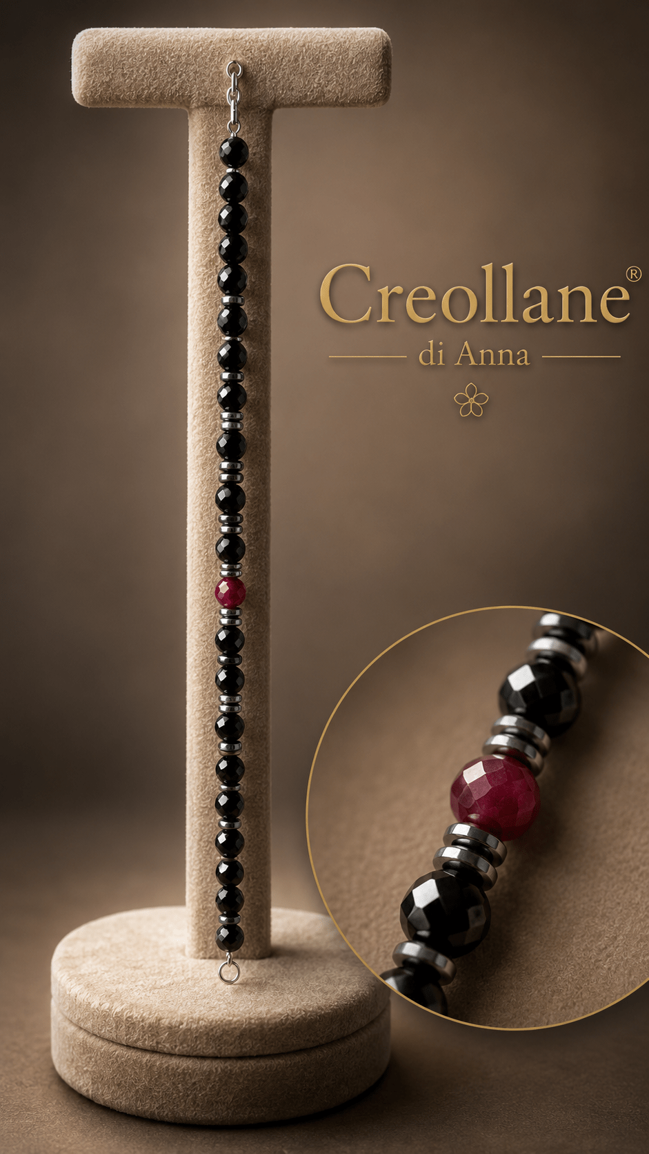 Bracciali Bracciale Uomo Artigianale Handmade | Onice, Ematite e Corniola | Made in Italy - Handmade Made in Italy