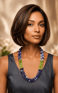 Collana Collana Girocollo Due Fili – Agata Viola, Serpentino Verde e Perle di Maiorca - Handmade Made in Italy