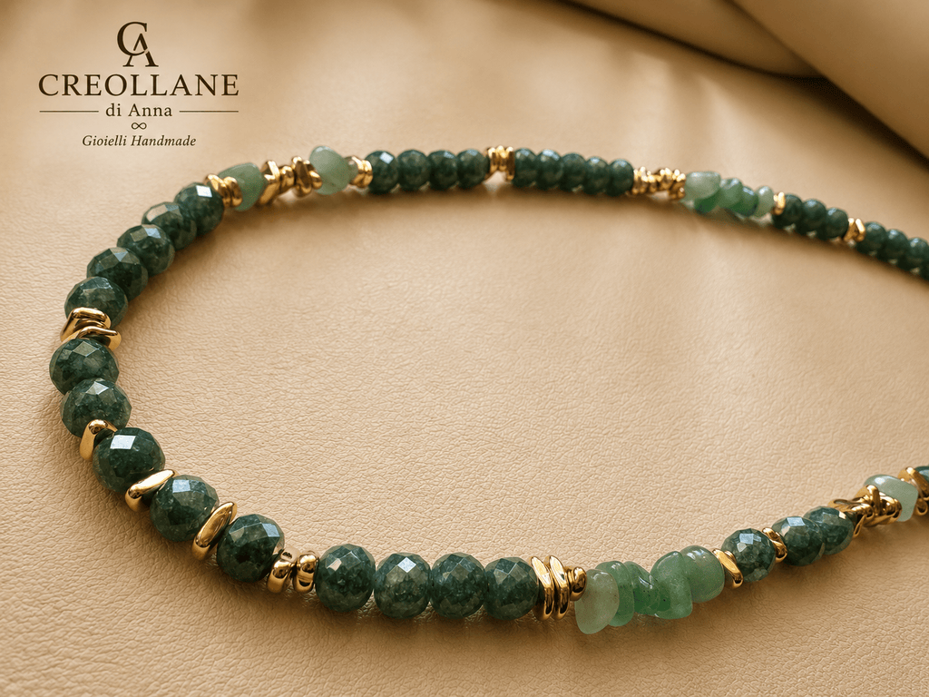 Collane Collana Apatite Blu Verde Avventurina e Giada | Made in Italy - Handmade Made in Italy