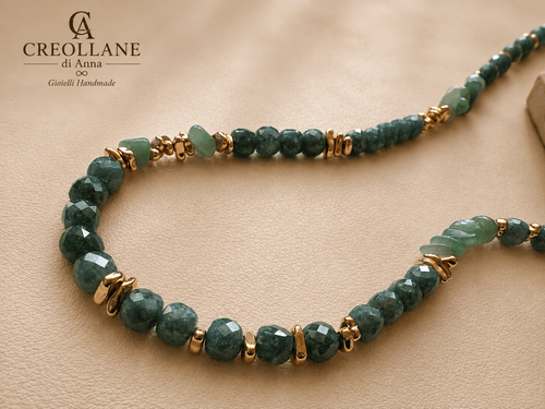 Collane Collana Apatite Blu Verde Avventurina e Giada | Made in Italy - Handmade Made in Italy