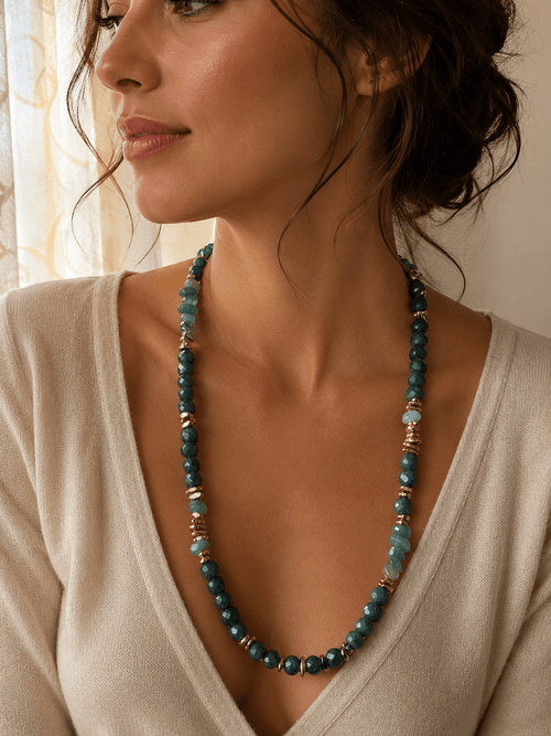 Collane Collana Apatite Blu Verde Avventurina e Giada | Made in Italy - Handmade Made in Italy