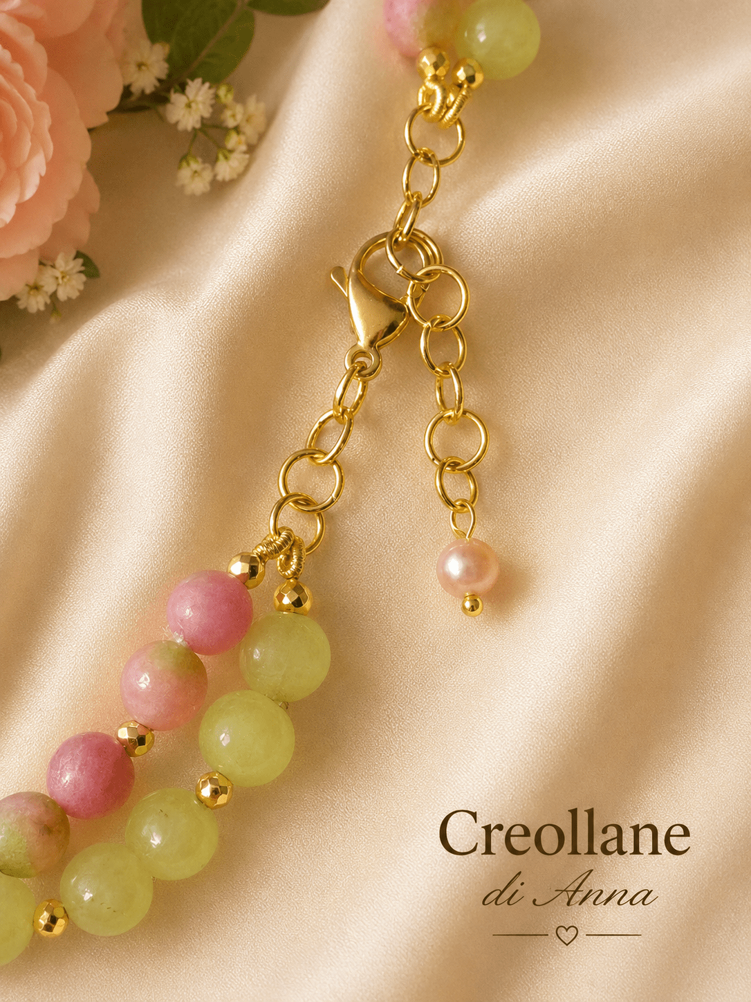 Collane Collana Artigianale Doppio Filo | Serpentino, Quarzite e Ematite Oro | Made in Italy - Handmade Made in Italy
