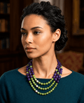 Collane Collana Artigianale Handmade | Agata Blu Viola, Crisoprasio, Perle di Maiorca ed Ematite | Made in Italy - Handmade Made in Italy