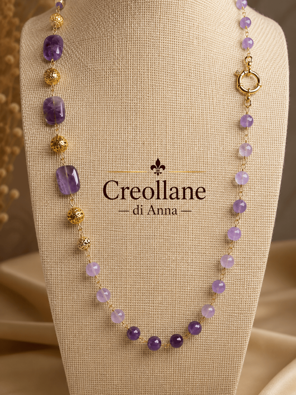Collane Collana Artigianale Handmade | Ametista e Perle Scaramazza | Made in Italy - Handmade Made in Italy
