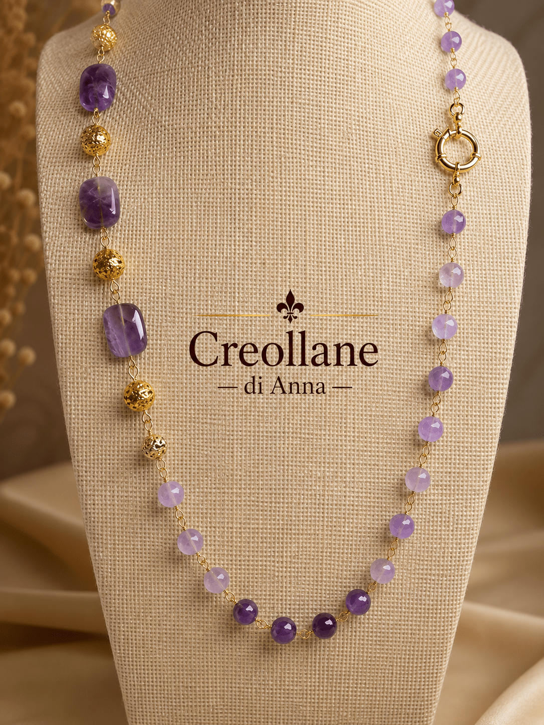 Collane Collana Artigianale Handmade | Ametista e Perle Scaramazza | Made in Italy - Handmade Made in Italy