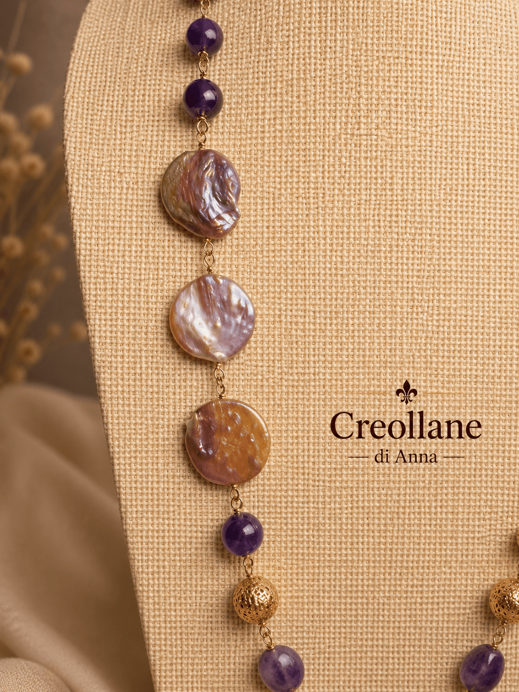 Collane Collana Artigianale Handmade | Ametista e Perle Scaramazza | Made in Italy - Handmade Made in Italy