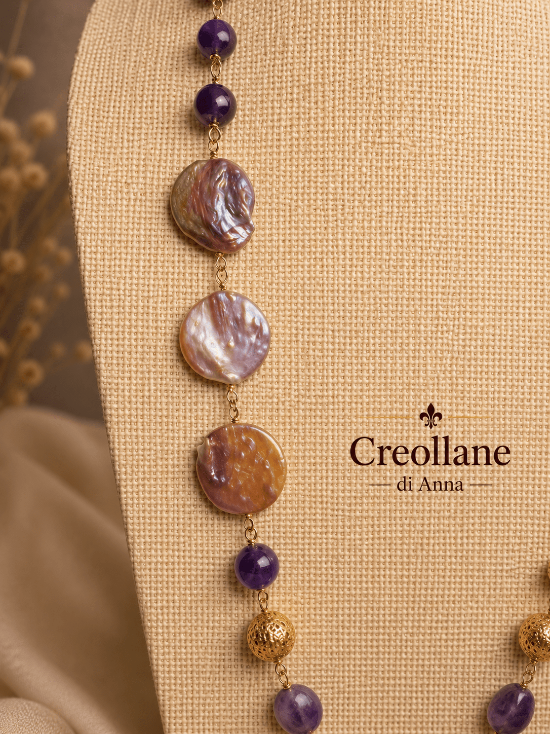 Collane Collana Artigianale Handmade | Ametista e Perle Scaramazza | Made in Italy - Handmade Made in Italy