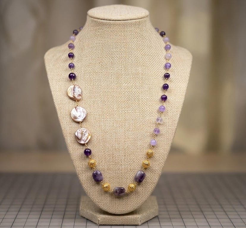Collane Collana Artigianale Handmade | Ametista e Perle Scaramazza | Made in Italy - Handmade Made in Italy