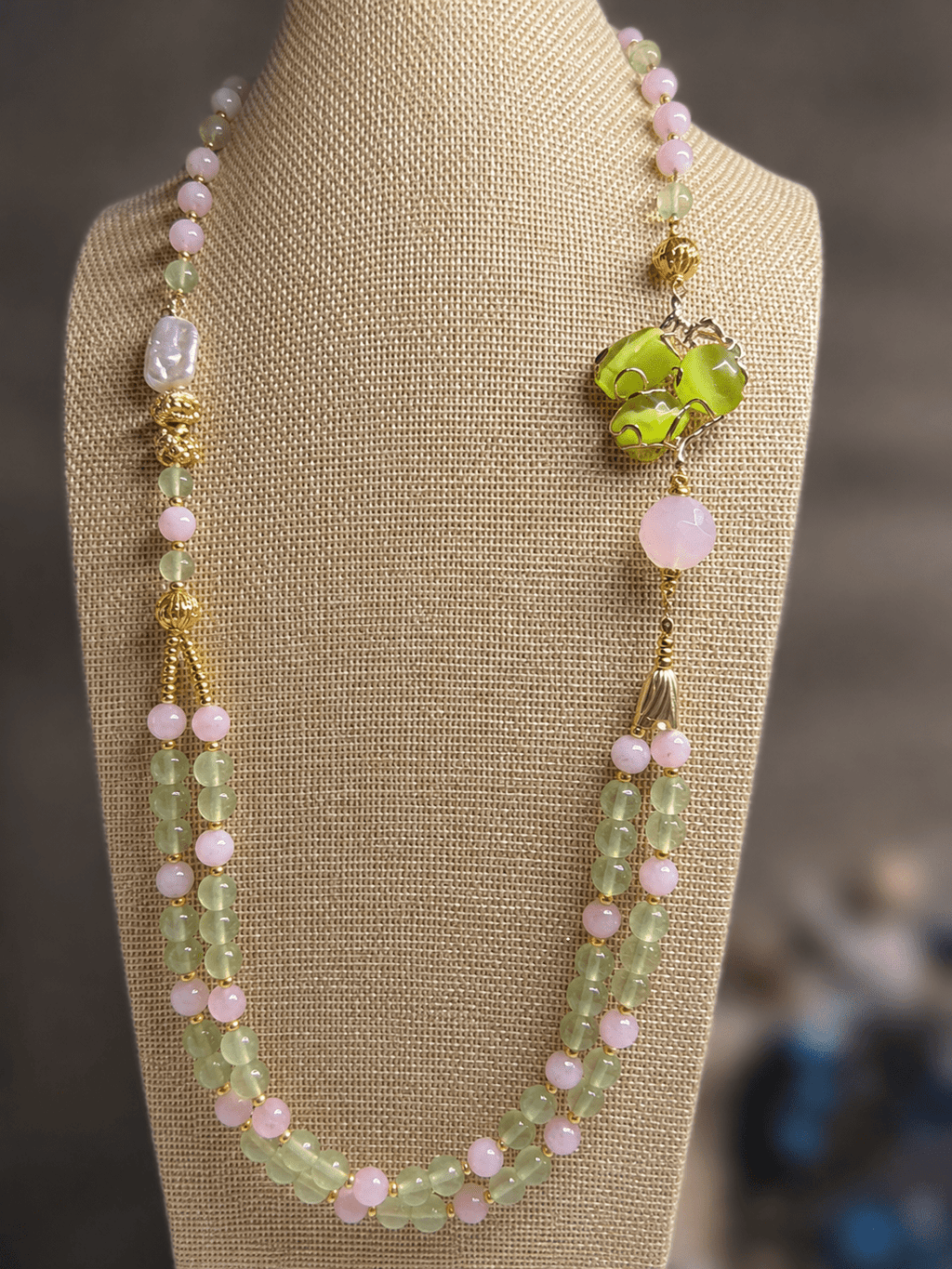 Collane Collana Artigianale Handmade | Perle Scaramazza, Occhio di Gatto, Quarzo Crepitante e Fluorite | Made in Italy - Handmade Made in Italy