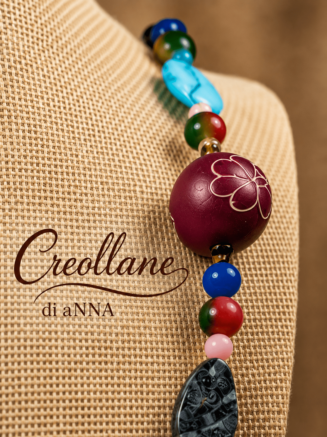 Collane Collana Artigianale Handmade | Pietre Naturali, Legno e Madreperla con Elementi in Legno | Made in Italy - Handmade Made in Italy