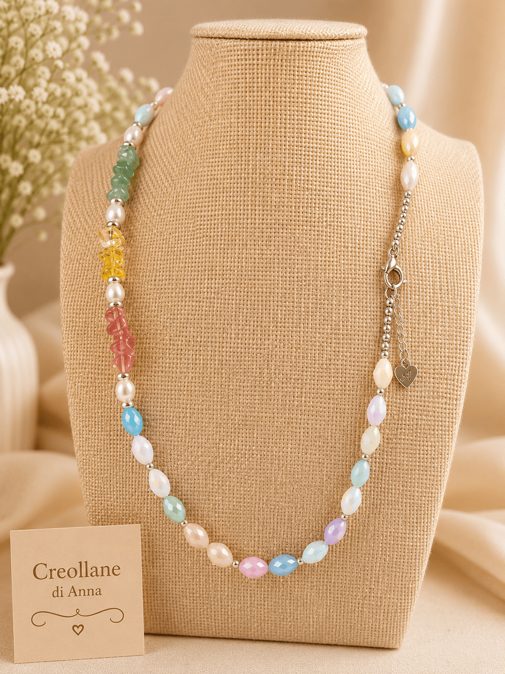 Collane Collana Artigianale Handmade | Quarzo Ciliegia, Citrino e Avventurina | Made in Italy - Handmade Made in Italy