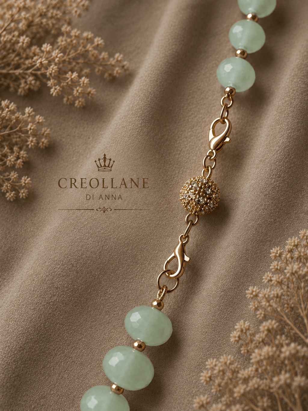 Collane Collana Crisoprasio Naturale Chiusura Magnetica Oro | Made in Italy - Handmade Made in Italy