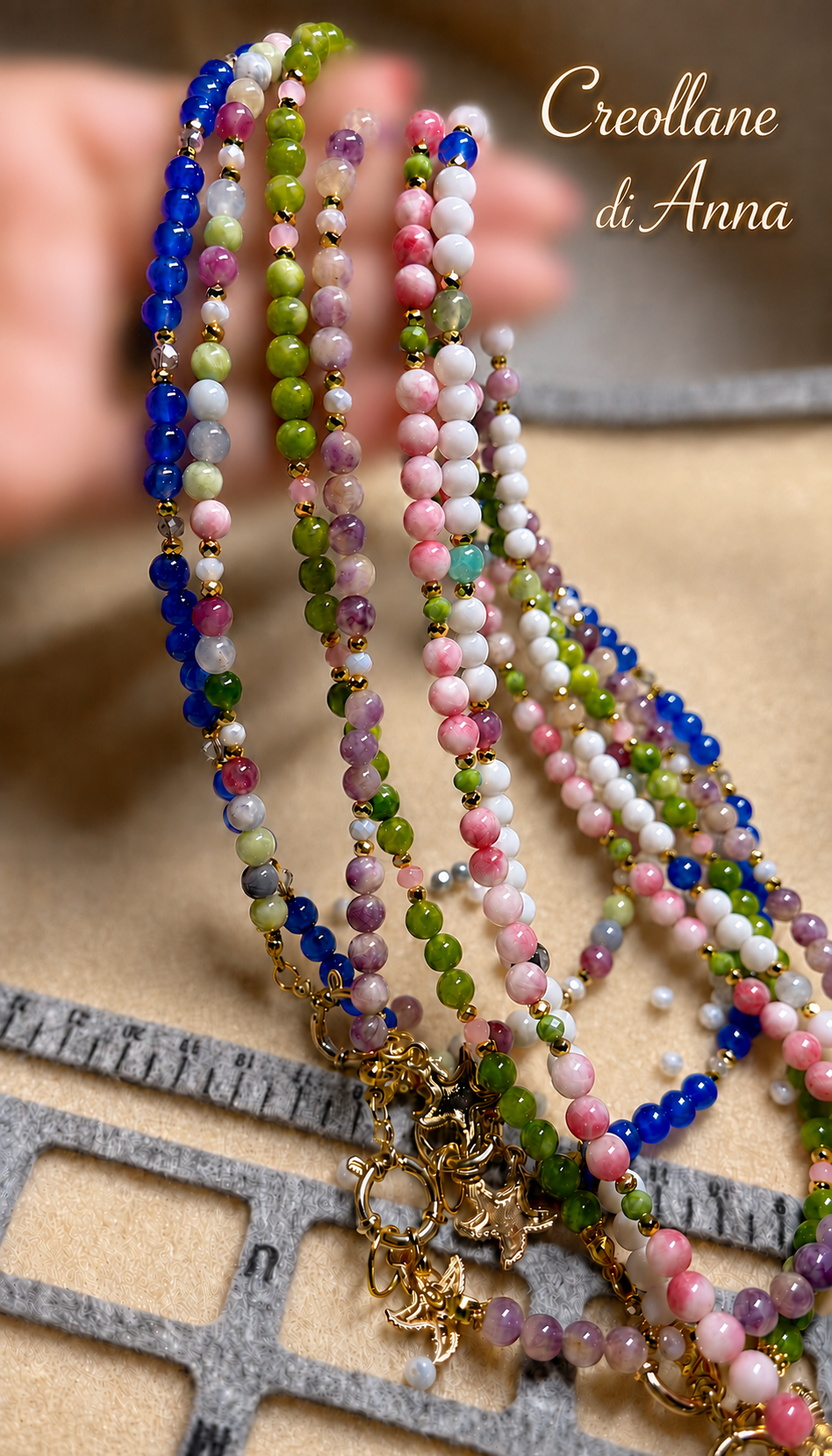 Collane Collana Giada Giadite, Cristalli Sfaccettati e Ciondolo Stella | Made in Italy - Handmade Made in Italy