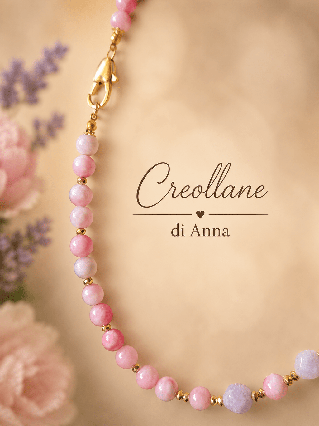 Collane Collana Giada Kunzite Naturale con Cuore | Made in Italy - Handmade Made in Italy