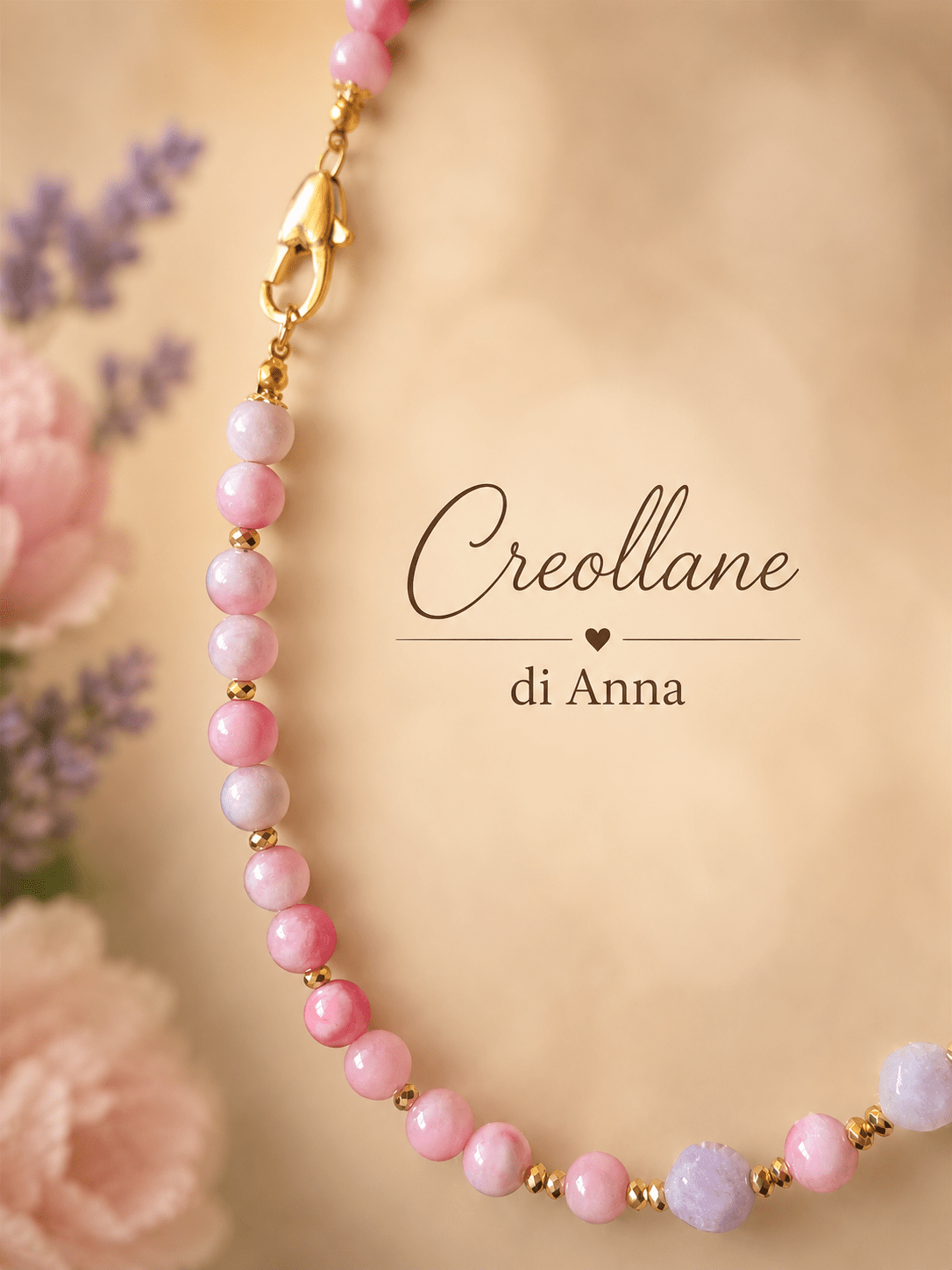 Collane Collana Giada Kunzite Naturale con Cuore | Made in Italy - Handmade Made in Italy