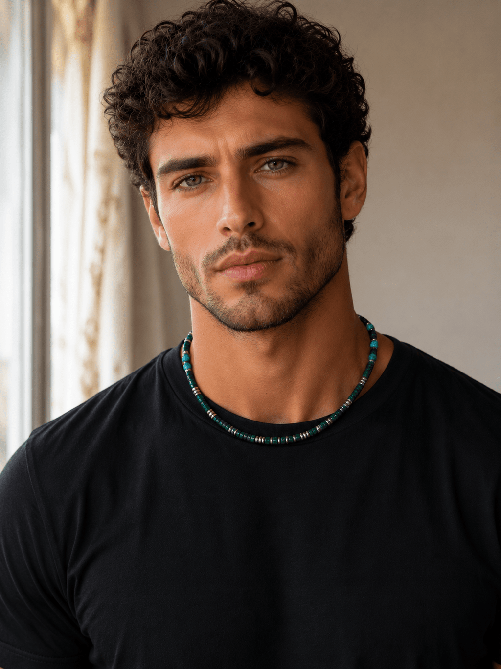 Collana Girocollo Artigianale | Malachite, Ematite Silver e Turchinite Sfaccettata | Made in Italy
