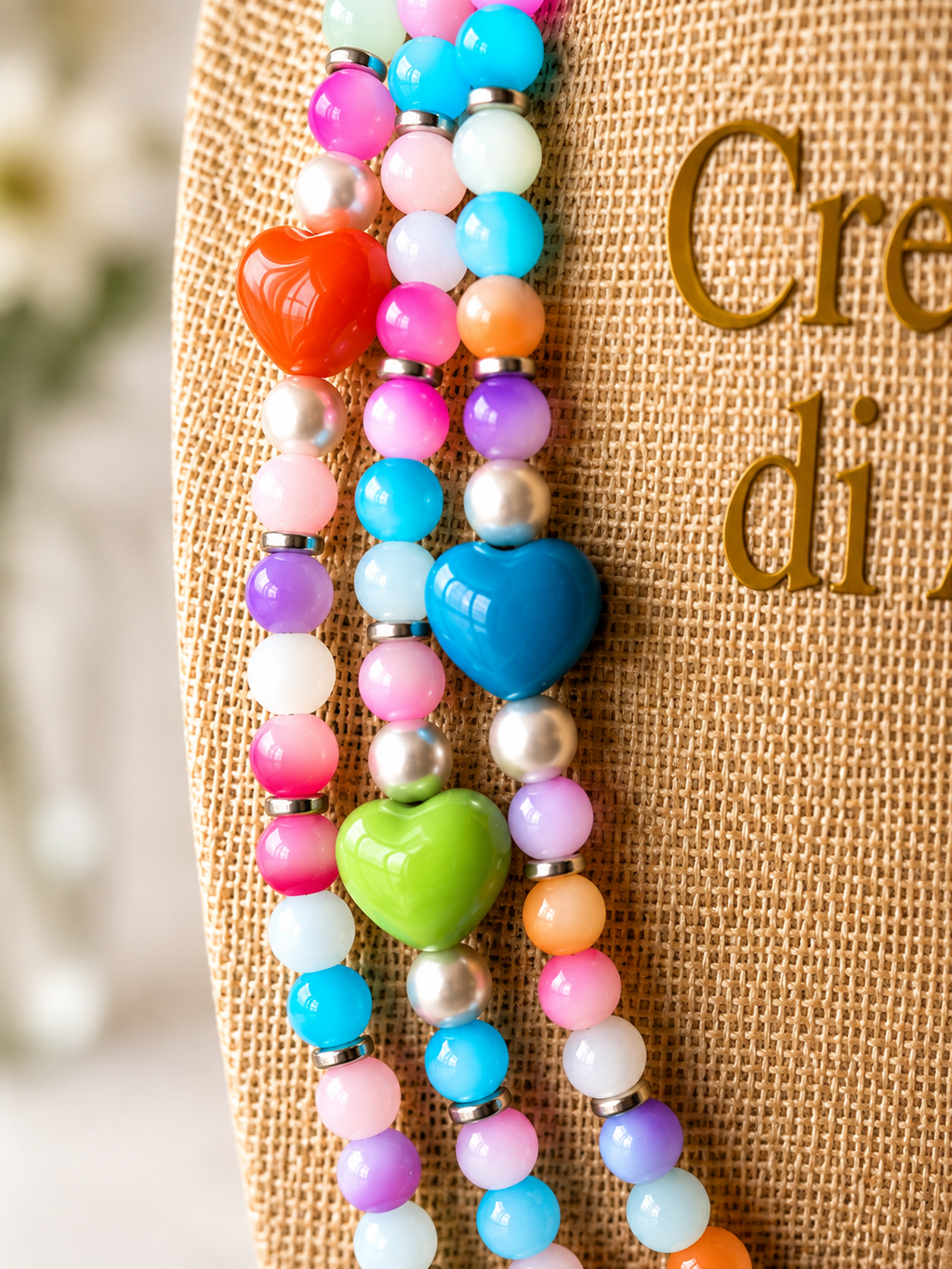 Collane Collana Girocollo Artigianale Handmade | Perle di Vetro e Inserti in Ceramica Multicolore | Made in Italy - Handmade Made in Italy