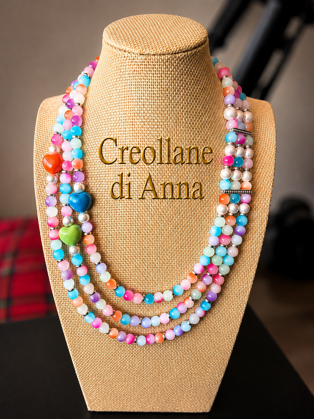 Collane Collana Girocollo Artigianale Handmade | Perle di Vetro e Inserti in Ceramica Multicolore | Made in Italy - Handmade Made in Italy