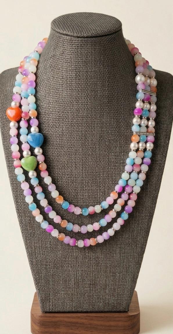 Collane Collana girocollo con perle di vetro e ceramica | Handmade Italia - Handmade Made in Italy