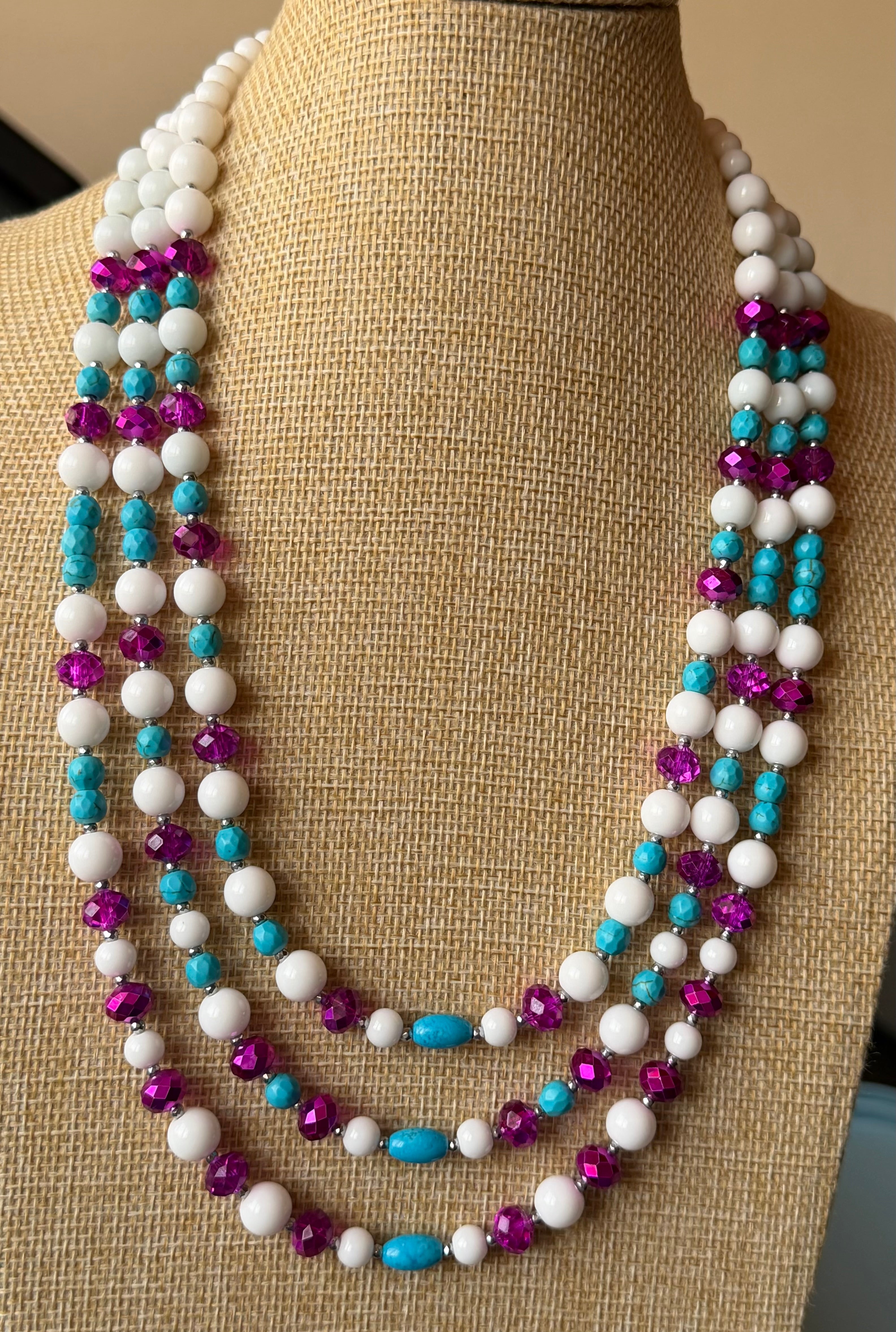 Collane Collana girocollo in turchinite, magnesite e cristalli | Handmade Italia - Handmade Made in Italy
