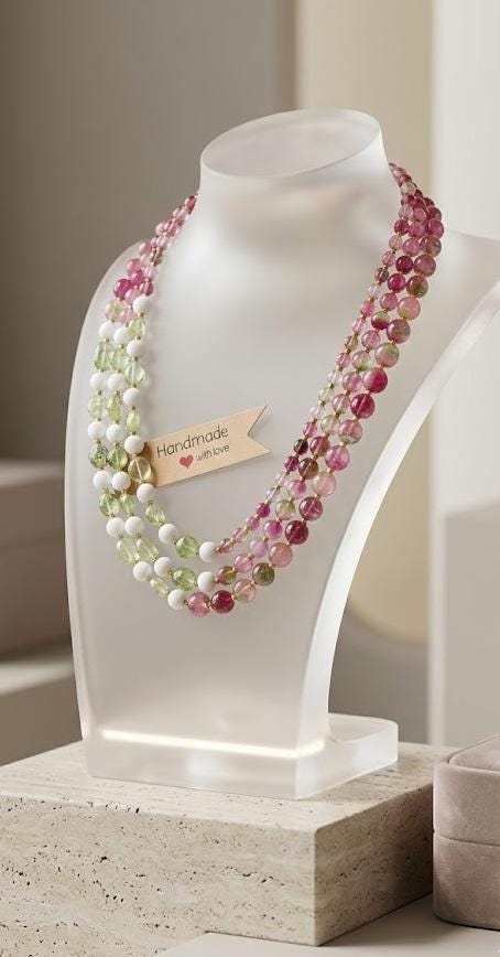 Collane Collana girocollo multifilo con pietre naturali | Handmade Italia - Handmade Made in Italy