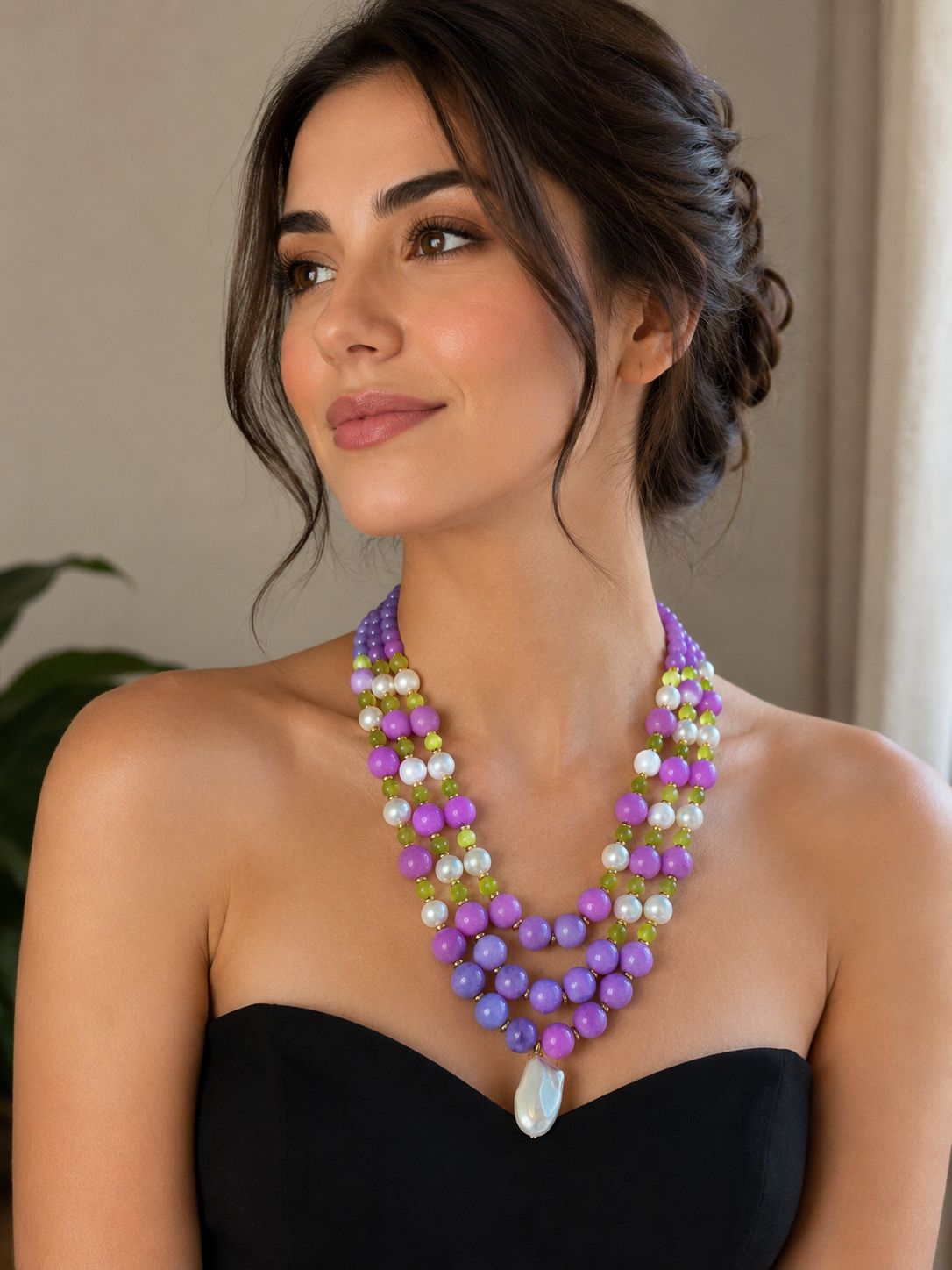 Collane Collana girocollo multifilo lilla | Handmade Italia - Handmade Made in Italy