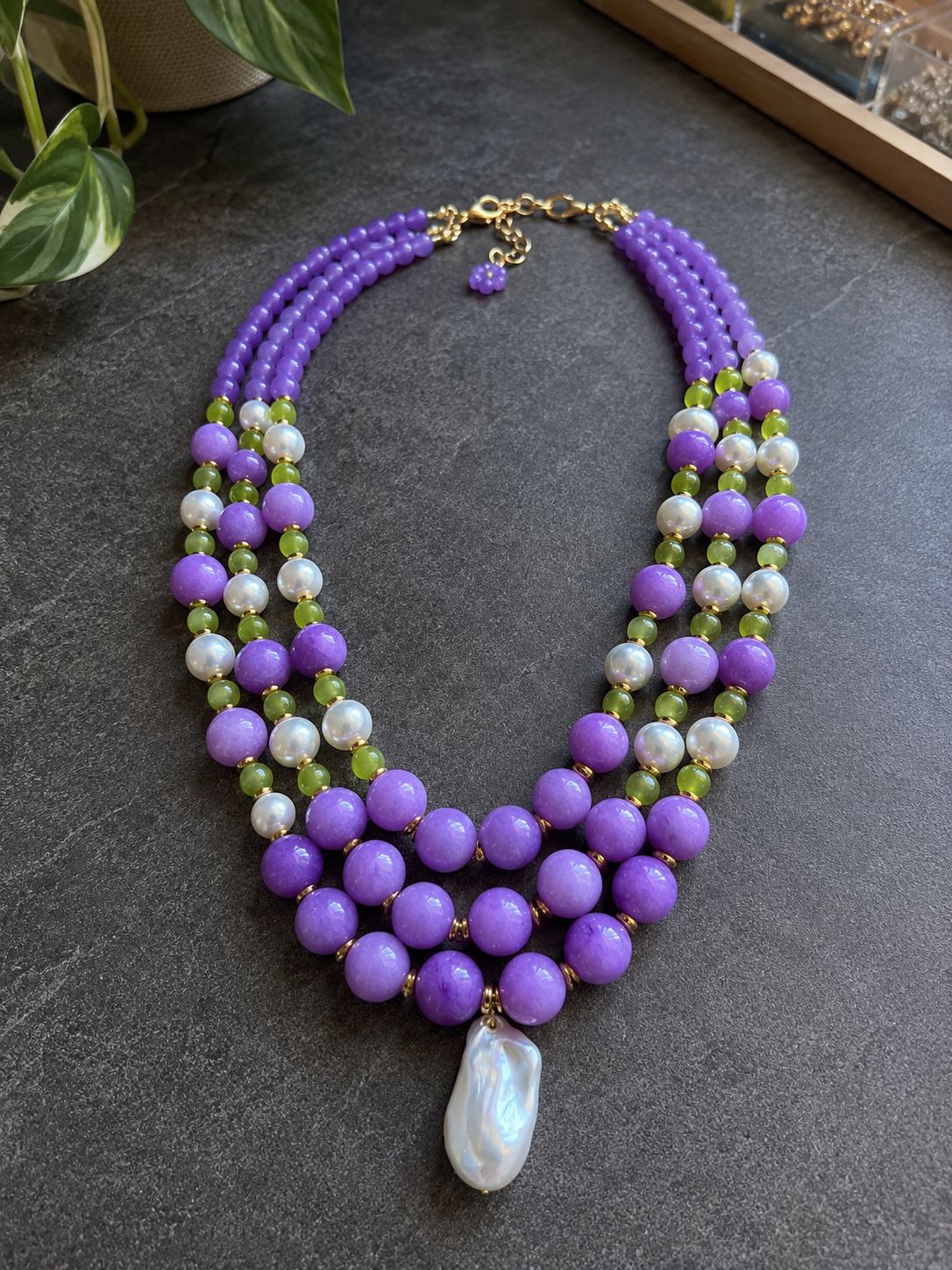 Collane Collana girocollo multifilo lilla | Handmade Italia - Handmade Made in Italy