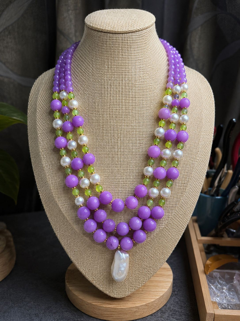 Collane Collana girocollo multifilo lilla | Handmade Italia - Handmade Made in Italy