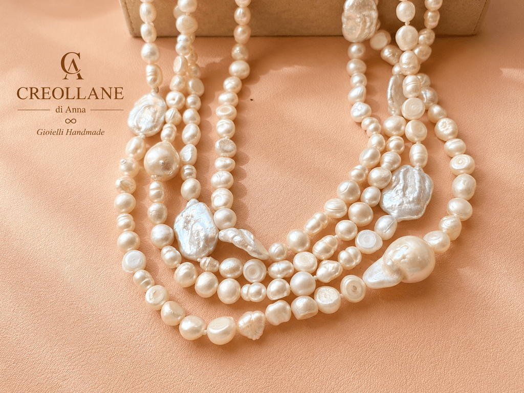 Collane Collana Lunga Perle di Fiume Naturali 215 cm – Su Richiesta - Handmade Made in Italy
