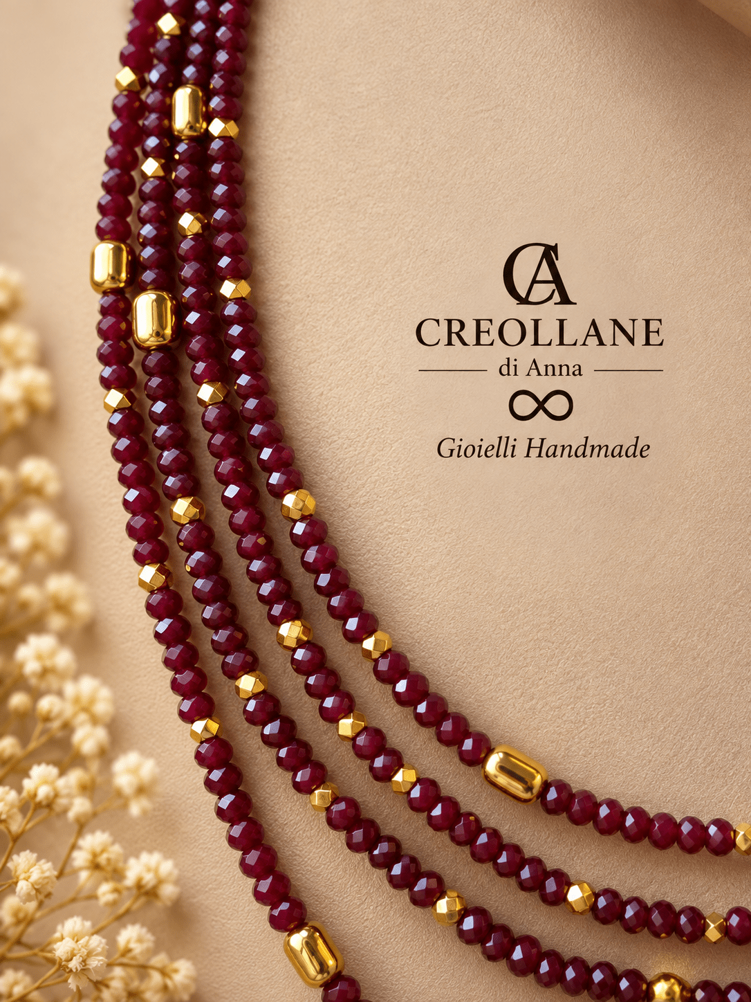 Collane Collana Multifilo Almandino ed Ematite | Made in Italy - Handmade Made in Italy