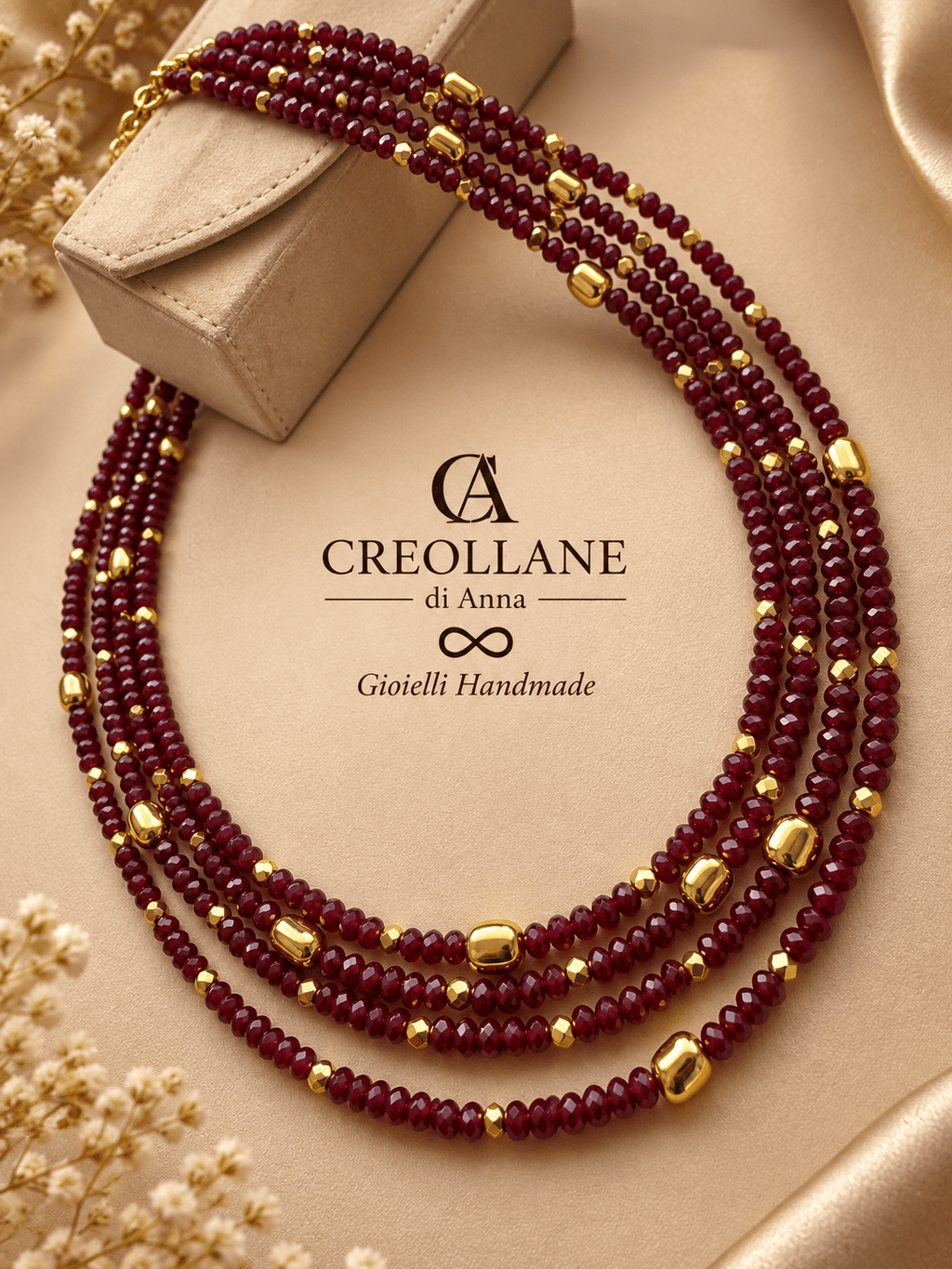 Collane Collana Multifilo Almandino ed Ematite | Made in Italy - Handmade Made in Italy