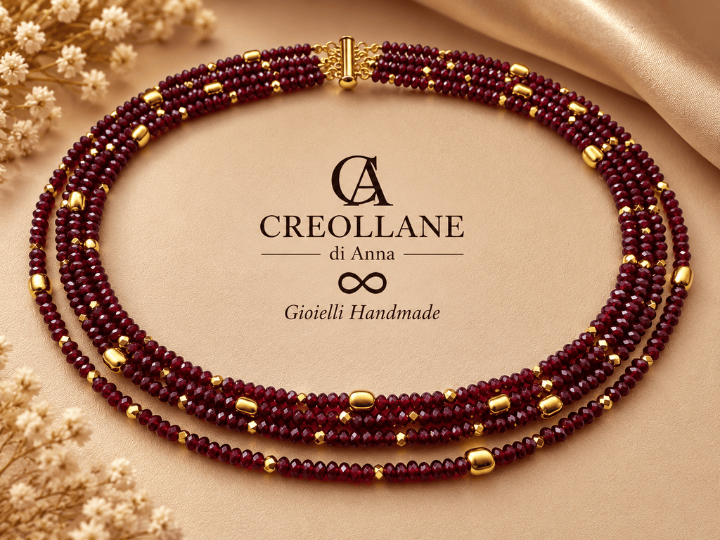 Collane Collana Multifilo Almandino ed Ematite | Made in Italy - Handmade Made in Italy