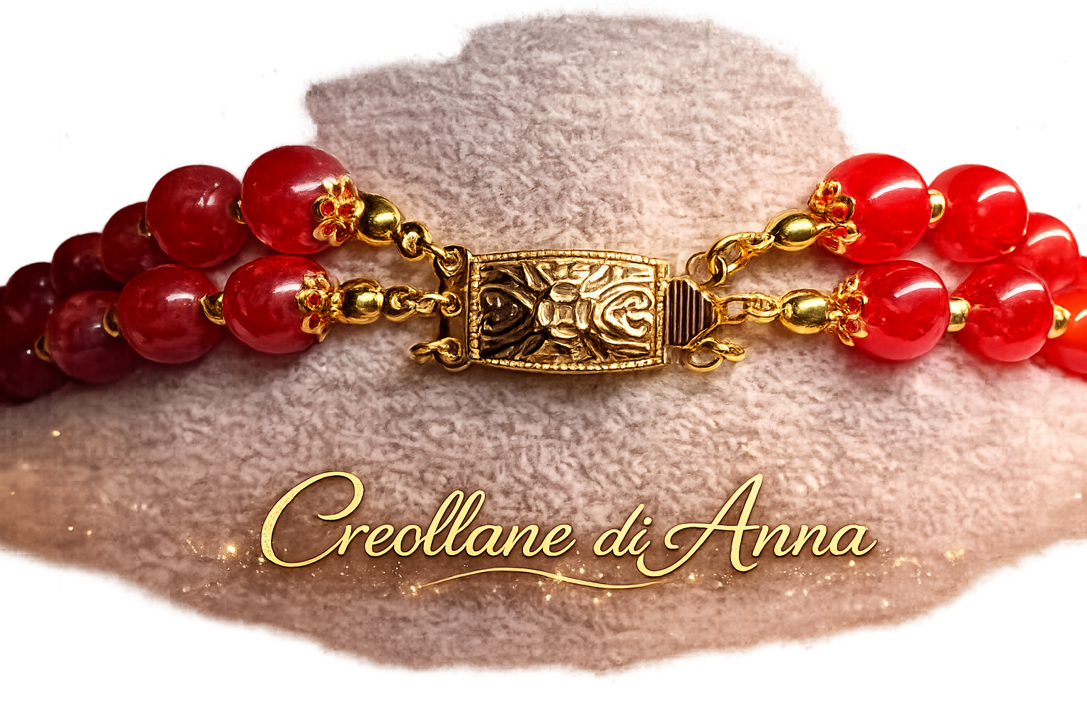 Collane Collana Multistrato Artigianale Handmade | Giada Gialla, Agata Bianca e Ceramica a Fiore | Made in Italy - Handmade Made in Italy