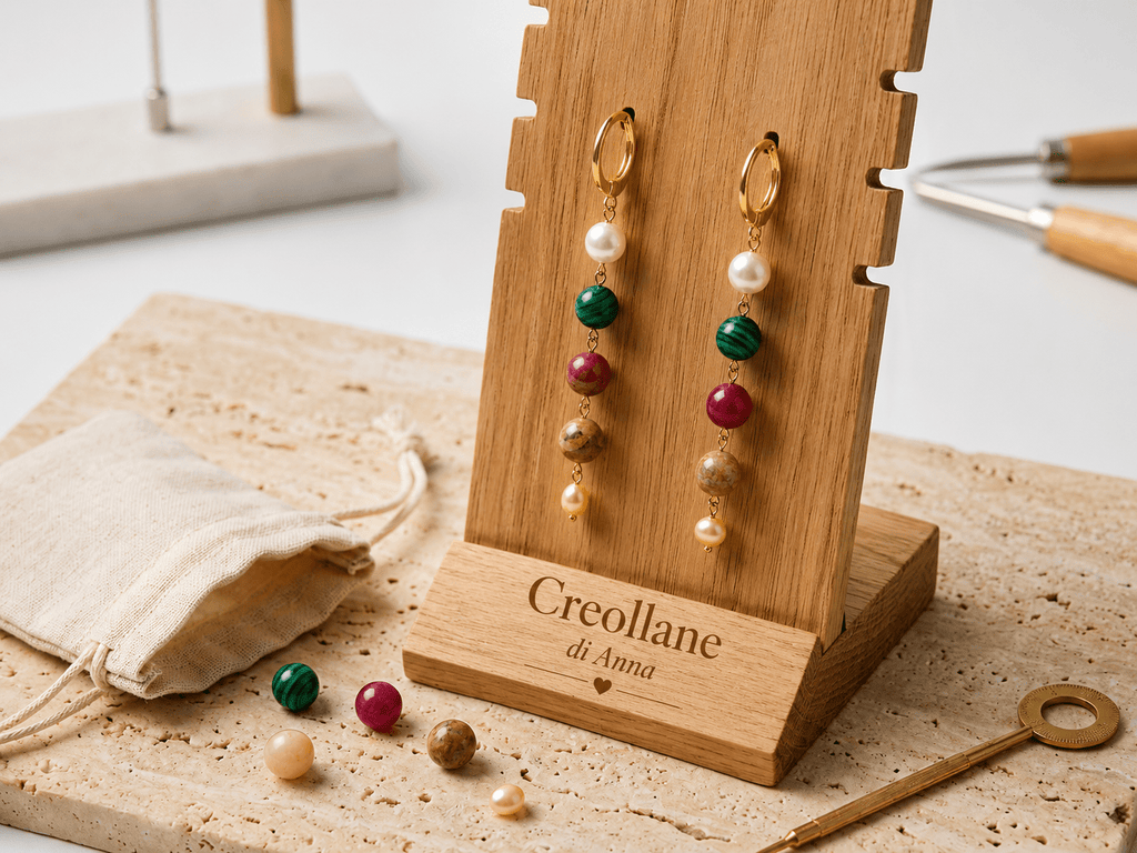 Collane Set Gioielli Artigianale Handmade | Agata a Catena Rosario | Collana, Orecchini e Bracciale | Made in Italy - Handmade Made in Italy