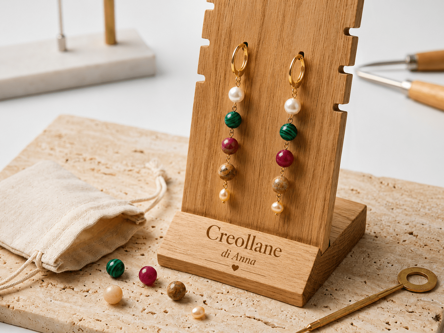 Collane Set Gioielli Artigianale Handmade | Agata a Catena Rosario | Collana, Orecchini e Bracciale | Made in Italy - Handmade Made in Italy