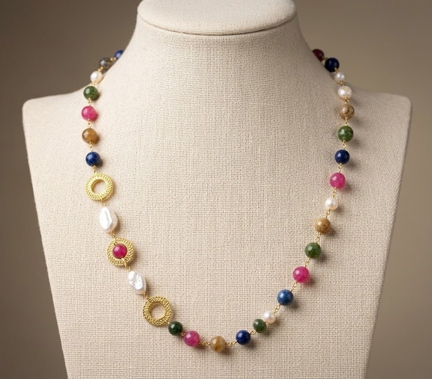 Collane Set Gioielli Artigianale Handmade | Agata a Catena Rosario | Collana, Orecchini e Bracciale | Made in Italy - Handmade Made in Italy