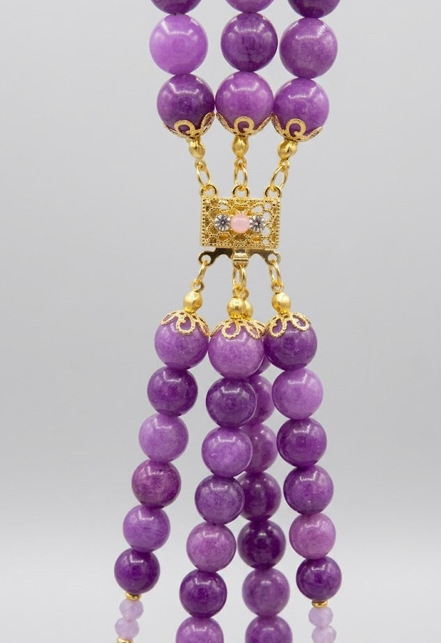 Collana Multifilo in Pietra Naturale Lilla, Viola e Bianca | Handmade Italia