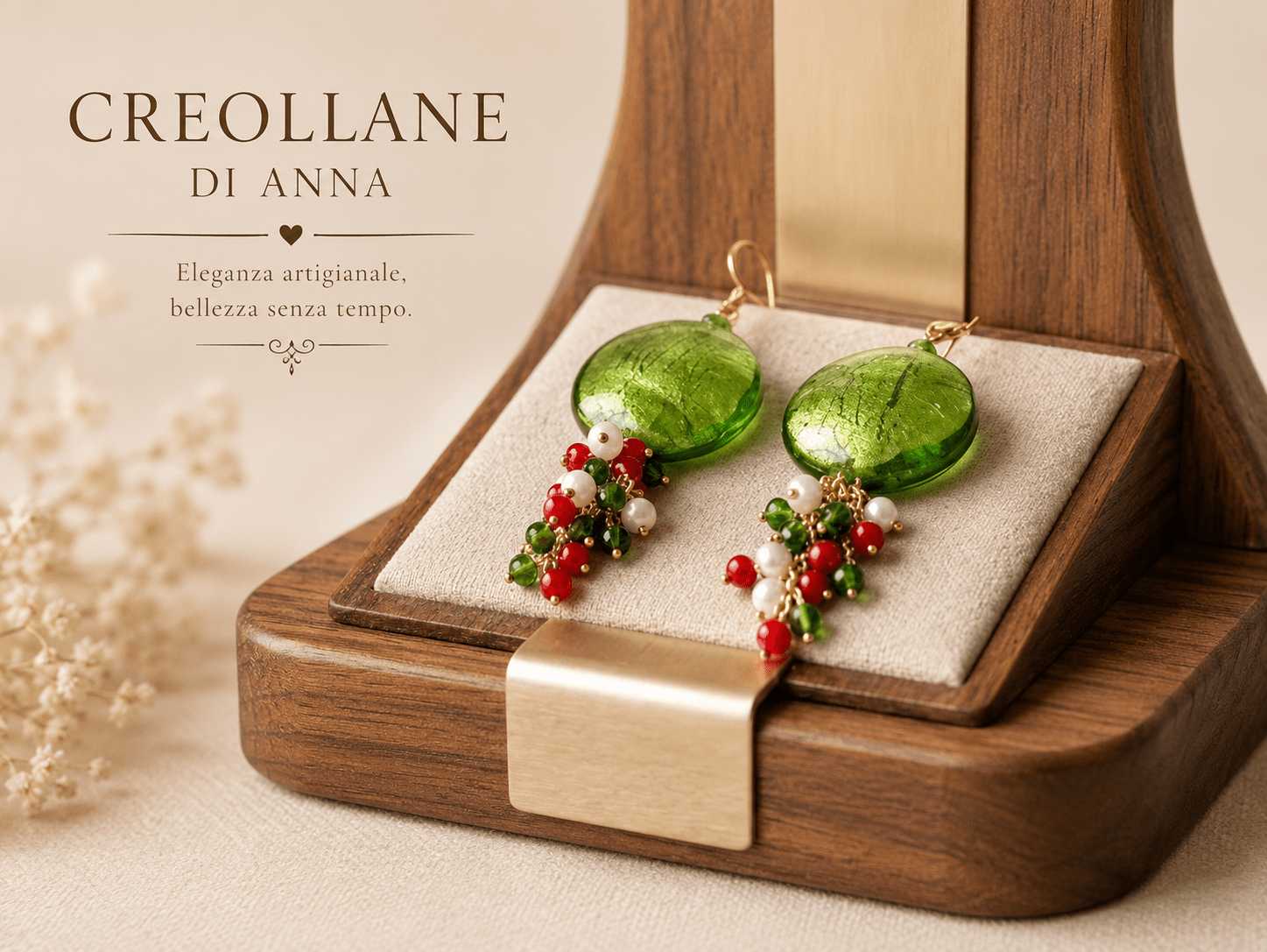 Orecchini Orecchini Artigianali Handmade | Vetro di Murano, Cristalli Sfaccettati e Perle d'Acqua Dolce | Made in Italy - Handmade Made in Italy