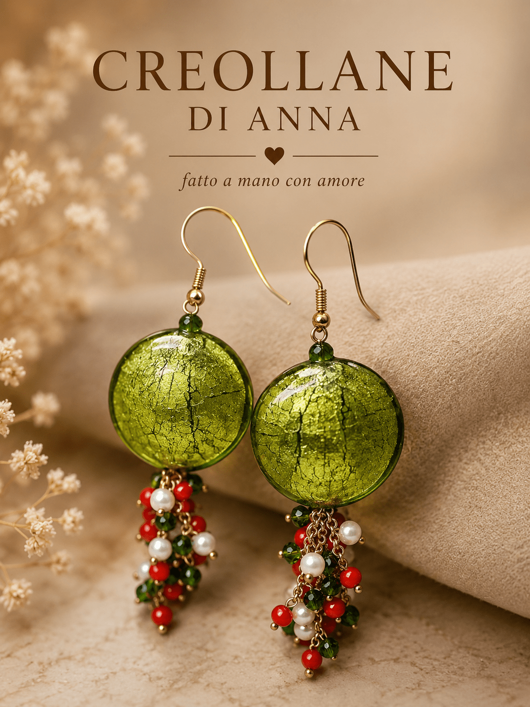 Orecchini Orecchini Artigianali Handmade | Vetro di Murano, Cristalli Sfaccettati e Perle d'Acqua Dolce | Made in Italy - Handmade Made in Italy